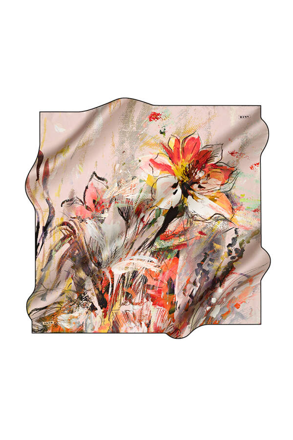 Renkli 90X90 İpek Krep Saten - 1