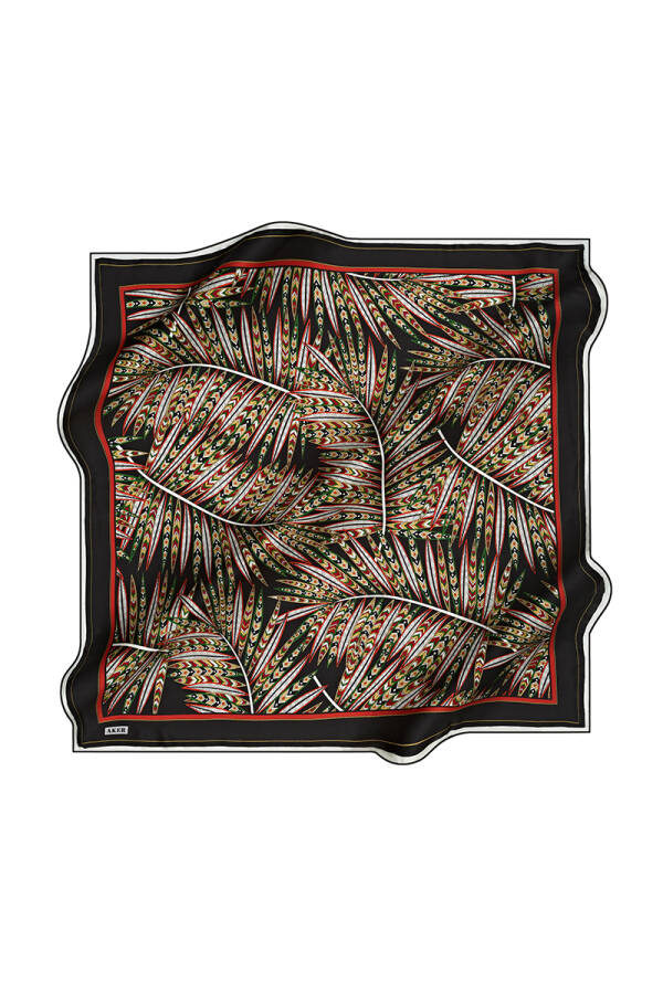 Çiçek Desenli 90X90 İpek Krep Saten - 1