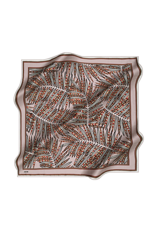 Çiçek Desenli 90X90 İpek Krep Saten - 1