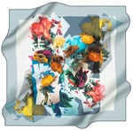 Mavi 90X90 İpek Krep Saten 