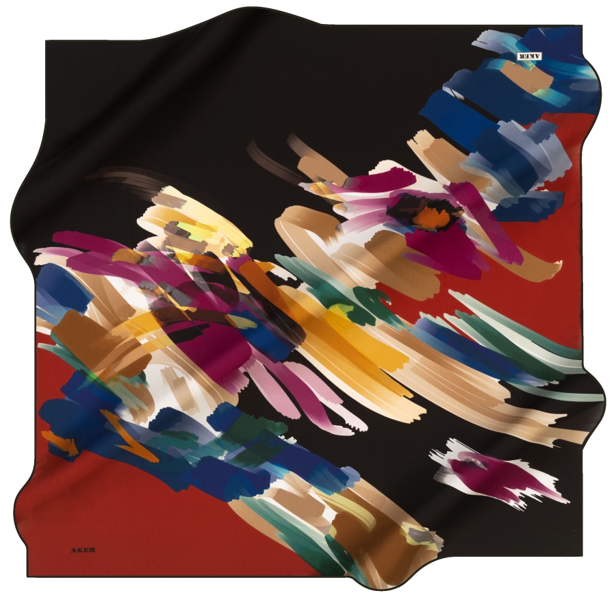 Renkli 90X90 İpek Krep Saten - 1