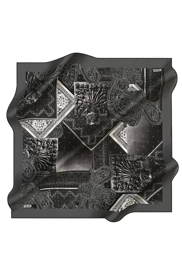 Etnik Desenli 90X90 İpek Tivil - 1