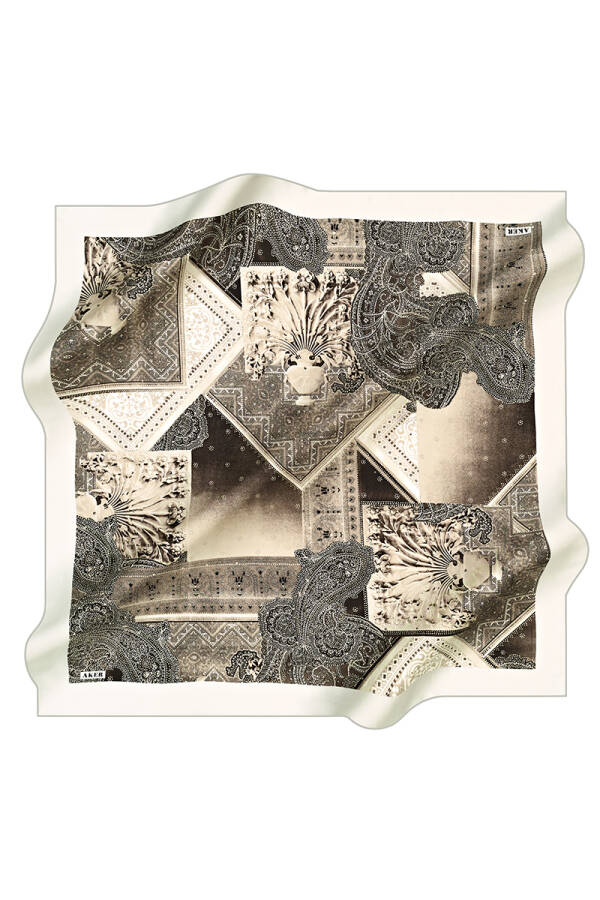 Etnik Desenli 90X90 İpek Tivil - 1