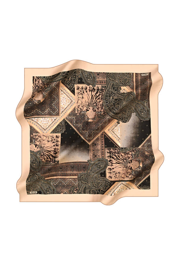 Etnik Desenli 90X90 İpek Tivil - 1