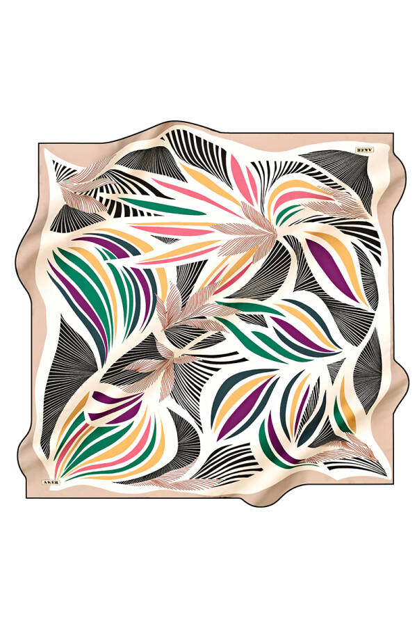Çiçek Desenli 90X90 İpek Tivil - 1