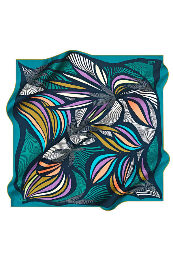 Çiçek Desenli 90X90 İpek Tivil - 1