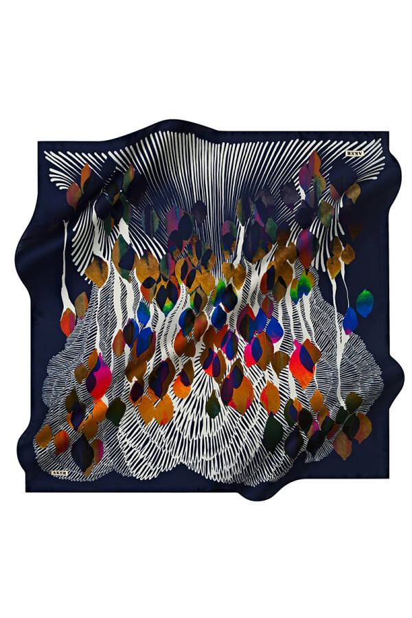 Geometrik Desenli 90X90 İpek Tivil - 1