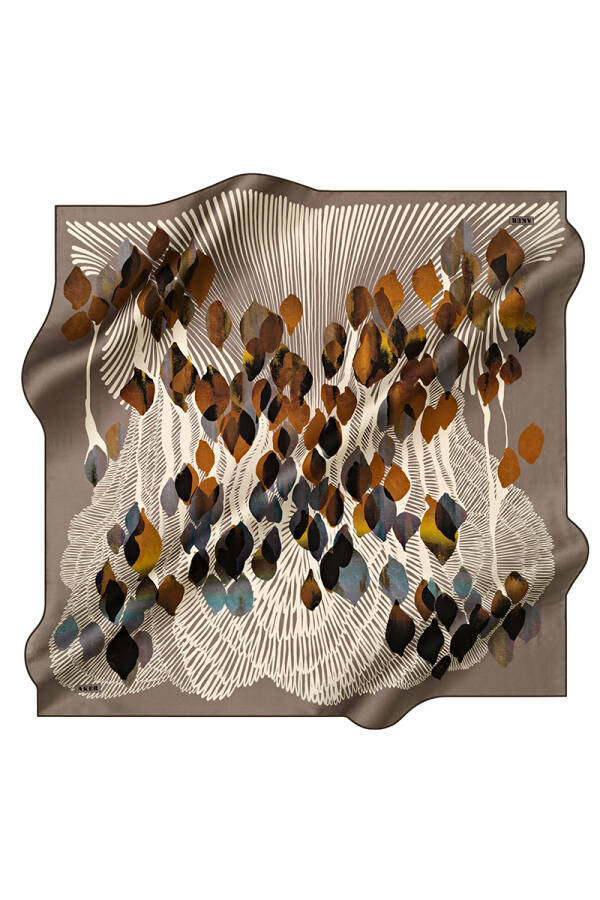 Geometrik Desenli 90X90 İpek Tivil - 1