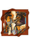 Geometrik Desenli 90X90 İpek Tivil 