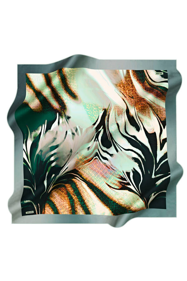 Geometrik Desenli 90X90 İpek Tivil - 1