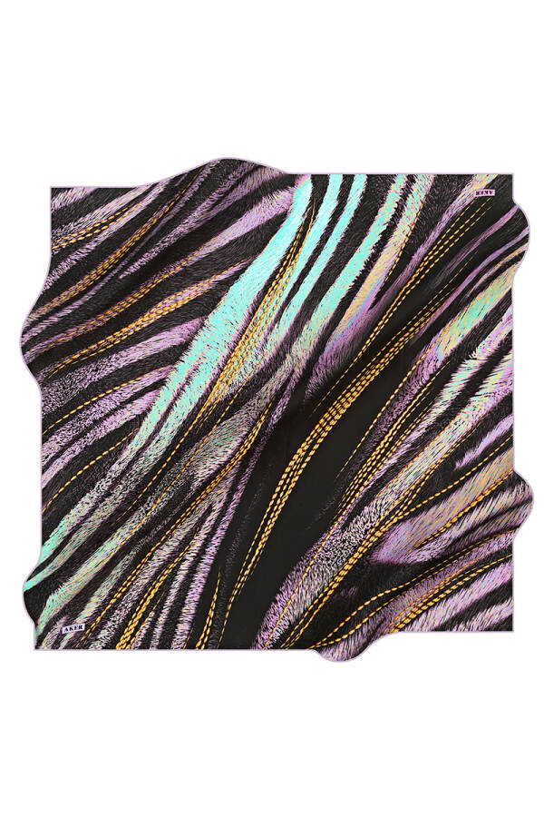 Geometrik Desenli 90X90 İpek Tivil - 1