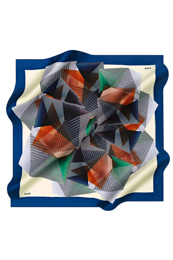 Geometrik Desenli 90X90 İpek Tivil - 1