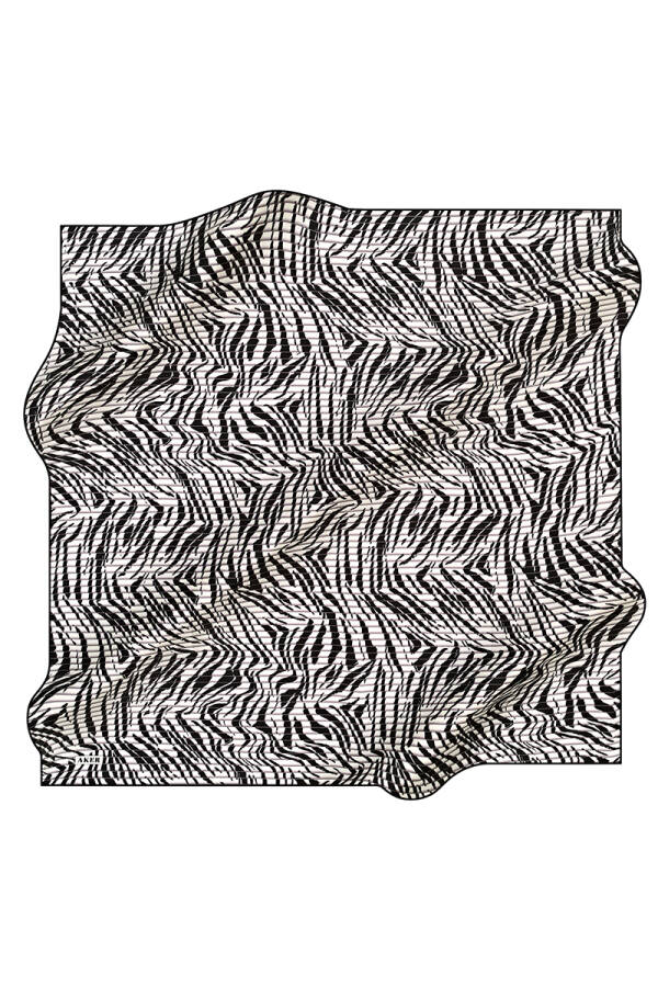 Geometrik Desenli 90X90 İpek Tivil - 1