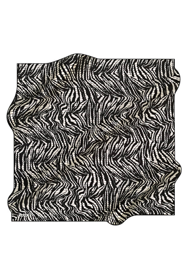 Geometrik Desenli 90X90 İpek Tivil - 1