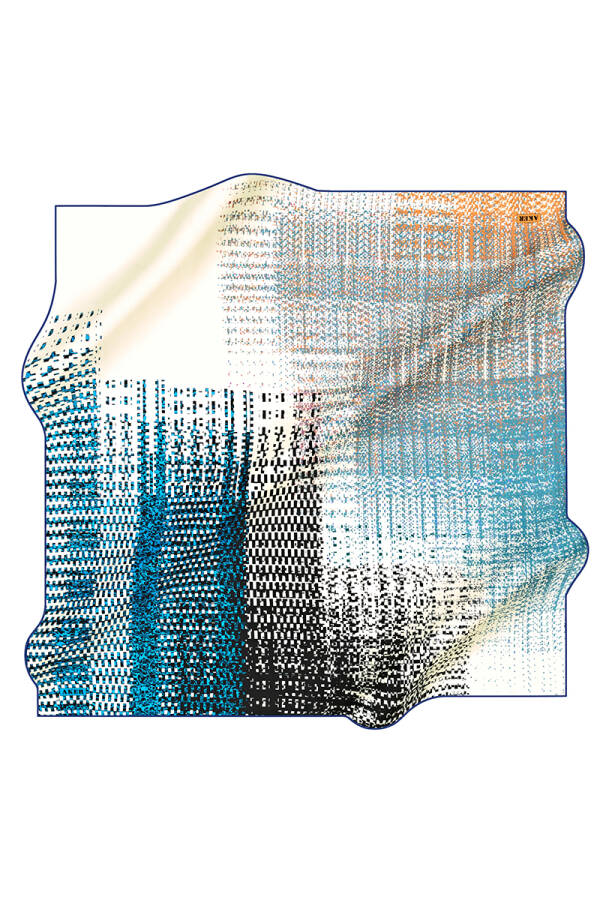 Geometrik Desenli 90X90 İpek Tivil - 1