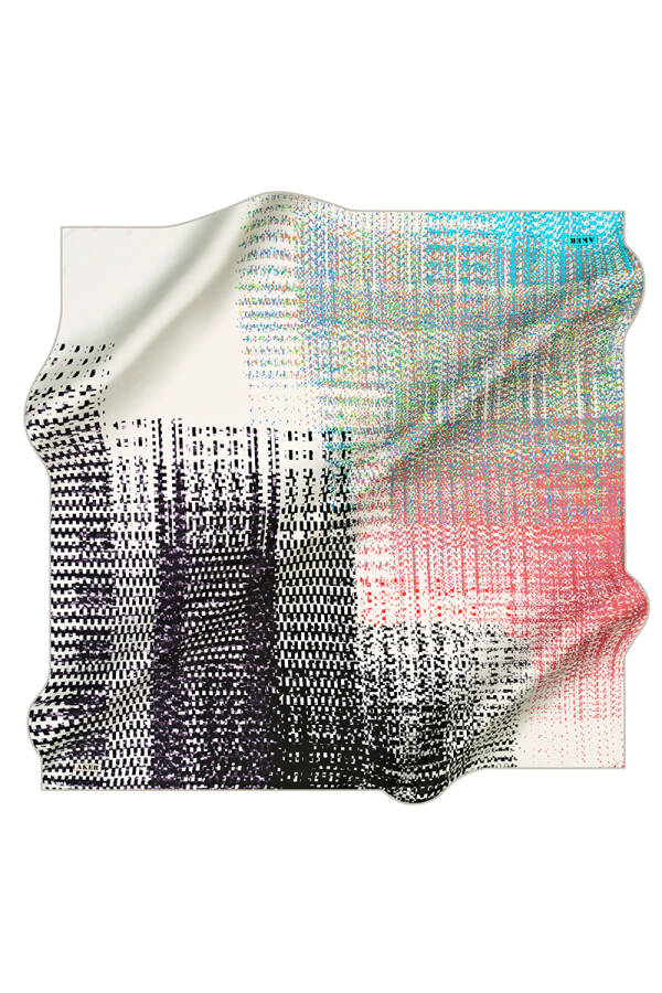 Geometrik Desenli 90X90 İpek Tivil - 1