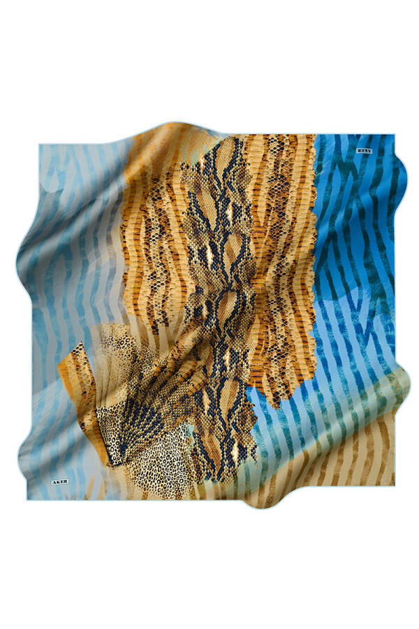 Geometrik Desenli 90X90 İpek Tivil - 1