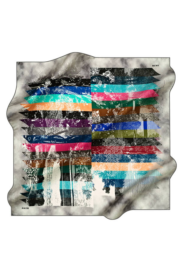 Geometrik Desenli 90X90 İpek Tivil - 1