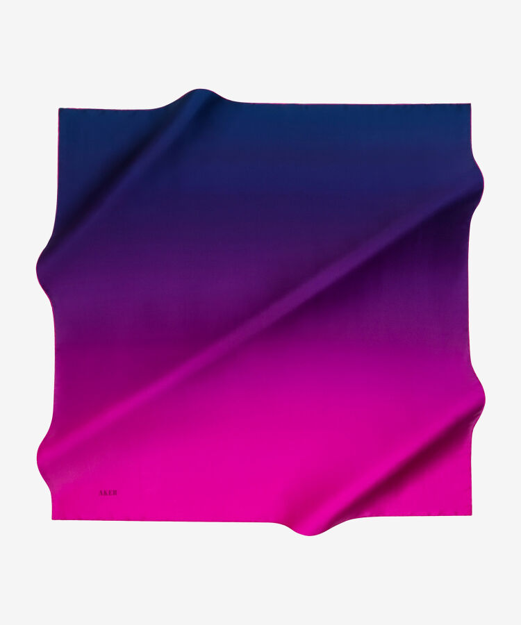 Fuşya 90X90 İpek Twill Eşarp - Aker