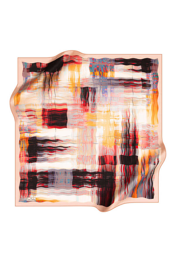 Fırça Desenli 90X90 Pierre Cardin Krep Saten Eşarp - 1