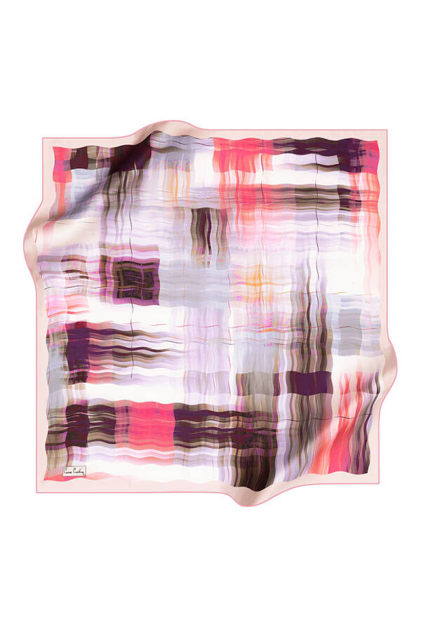 Fırça Desenli 90X90 Pierre Cardin Krep Saten Eşarp - 1