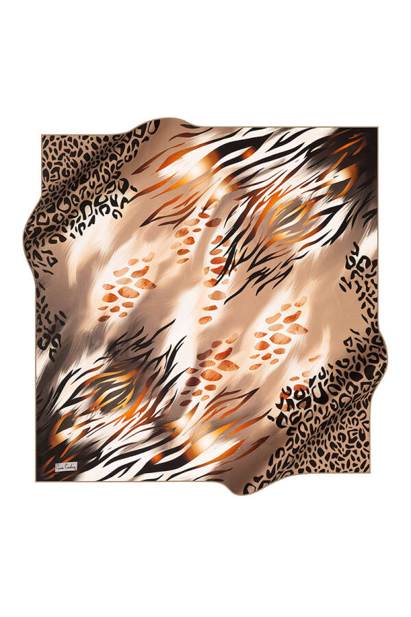 Renkli 90X90 Pierre Cardin Krep Saten Eşarp - 1