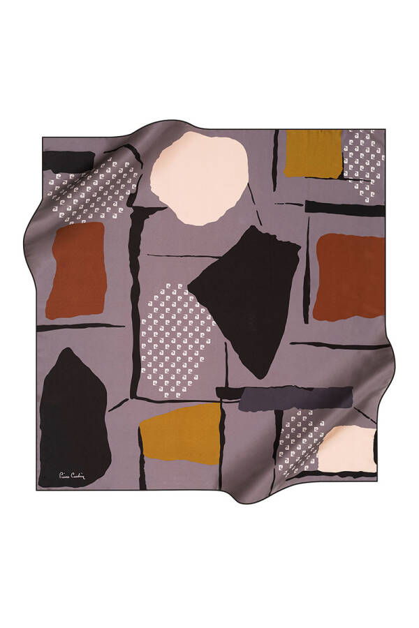 Renkli 90X90 Pierre Cardin Krep Saten Eşarp - 1