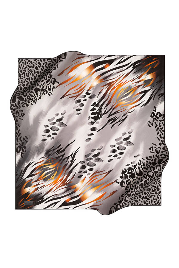 Renkli 90X90 Pierre Cardin Krep Saten Eşarp - 1