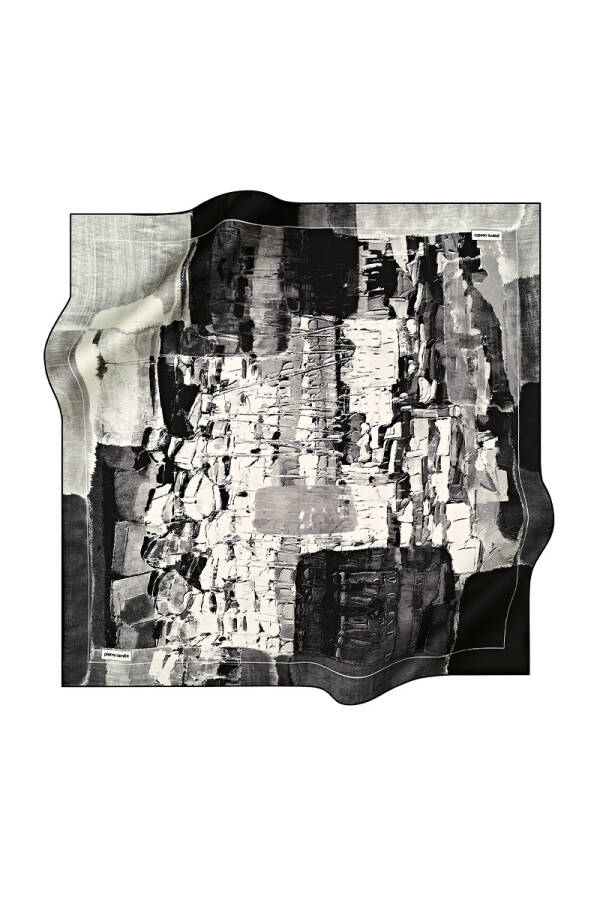 Fırça Desenli 90X90 Pierre Cardin Krep Saten Eşarp - 1