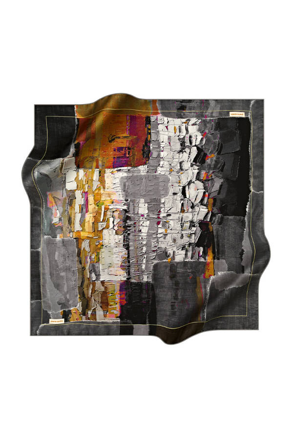Renkli 90X90 Pierre Cardin Krep Saten Eşarp - 1