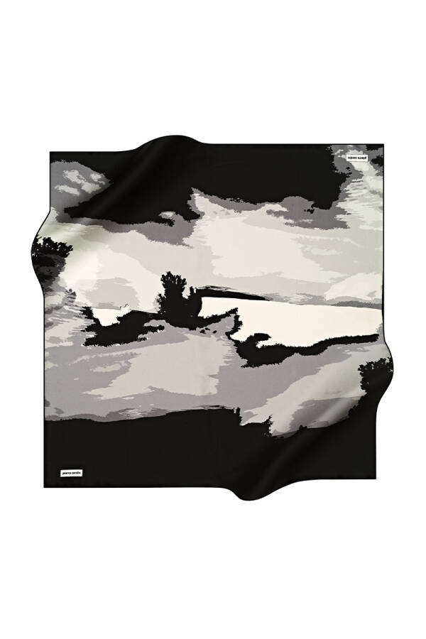 Fırça Desenli 90X90 Pierre Cardin Krep Saten Eşarp - 1