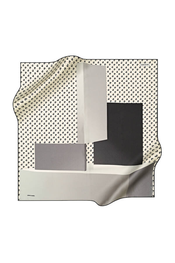 Renkli 90X90 Pierre Cardin Krep Saten Eşarp - 1