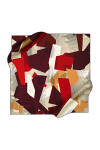 Geometrik Desenli 90X90 Pierre Cardin Krep Saten Eşarp 