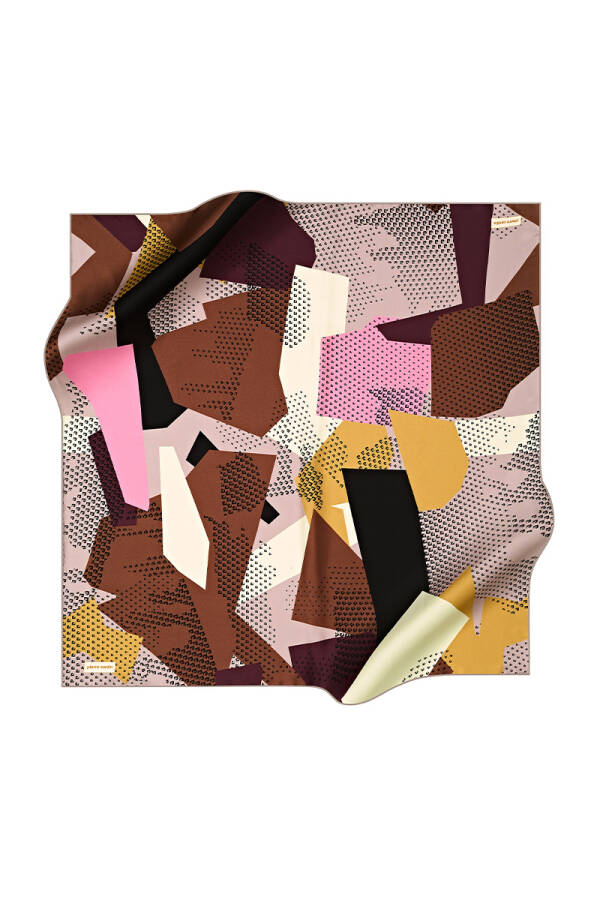 Geometrik Desenli 90X90 Pierre Cardin Krep Saten Eşarp - 1
