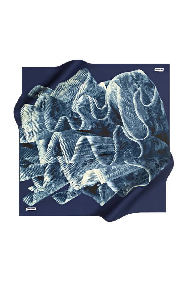 Geometrik Desenli 90X90 Pierre Cardin Krep Saten Eşarp - Pierre Cardin