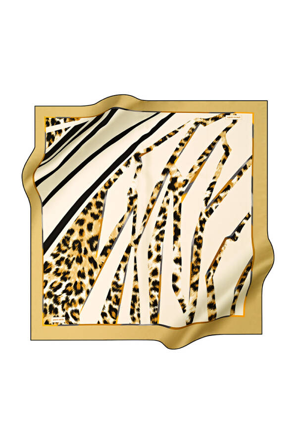 Geometrik Desenli 90X90 Pierre Cardin Krep Saten Eşarp - 1
