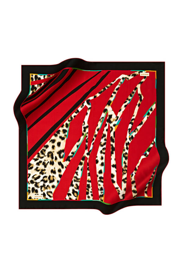 Renkli 90X90 Pierre Cardin Krep Saten Eşarp - Pierre Cardin