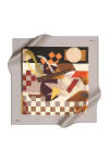 Renkli 90X90 Pierre Cardin Krep Saten Eşarp 