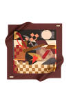Geometrik Desenli 90X90 Pierre Cardin Krep Saten Eşarp 
