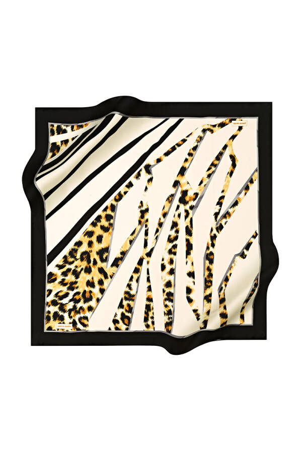 Geometrik Desenli 90X90 Pierre Cardin Krep Saten Eşarp - 1