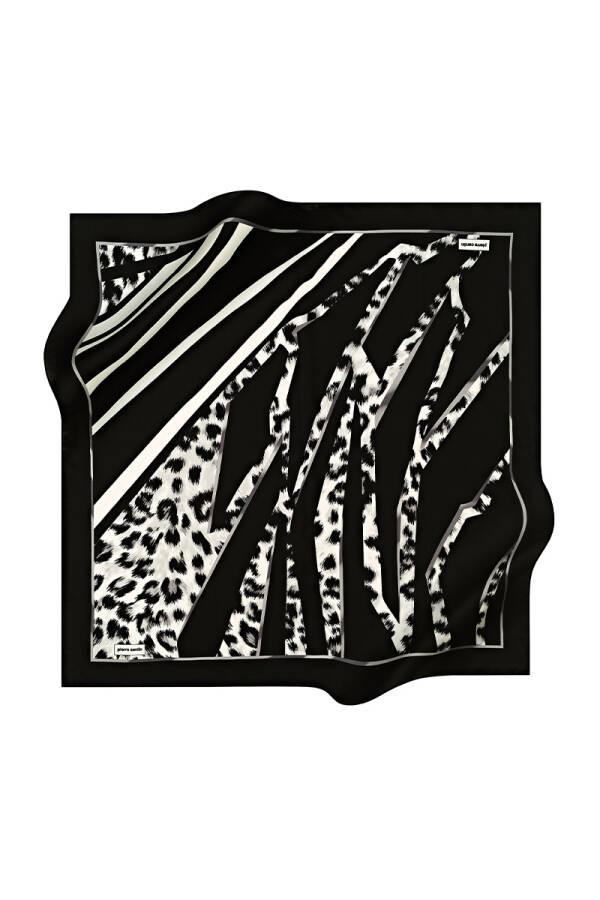 Geometrik Desenli 90X90 Pierre Cardin Krep Saten Eşarp - 1