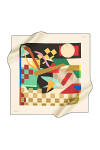 Renkli 90X90 Pierre Cardin Krep Saten Eşarp 