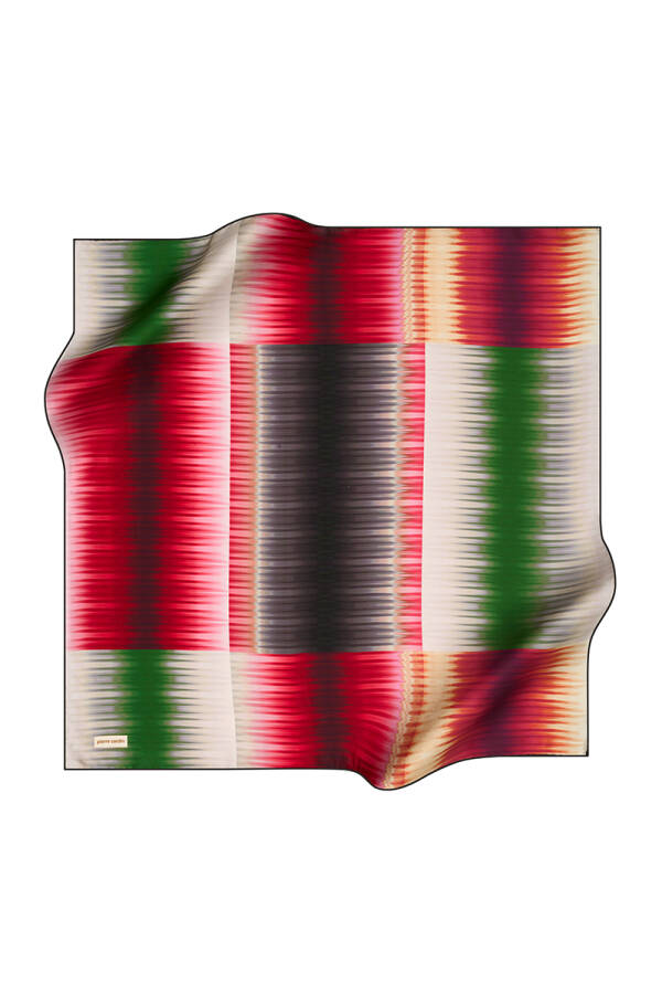 Renkli 90X90 Pierre Cardin Krep Saten Eşarp - 1