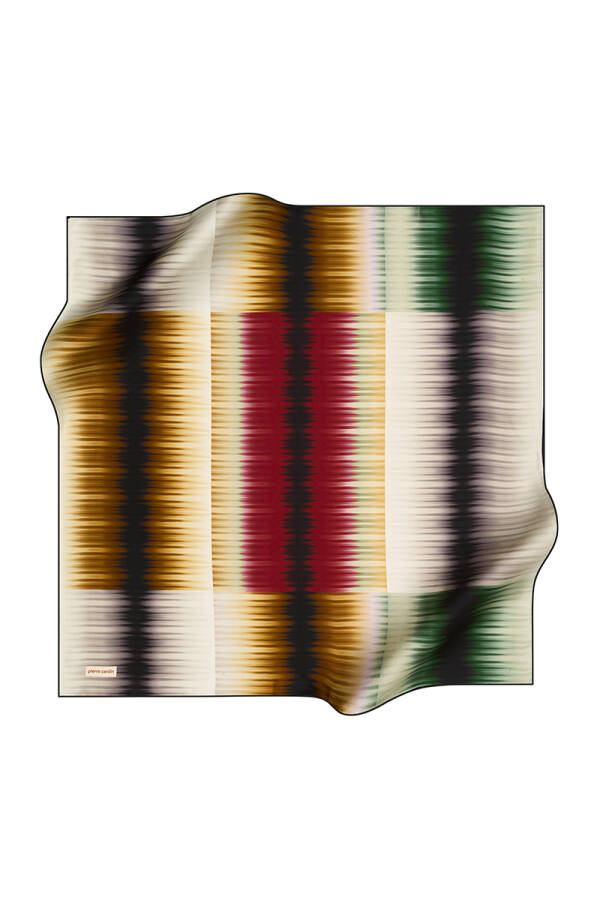 Renkli 90X90 Pierre Cardin Krep Saten Eşarp - 1