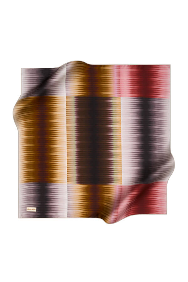 Renkli 90X90 Pierre Cardin Krep Saten Eşarp - 1