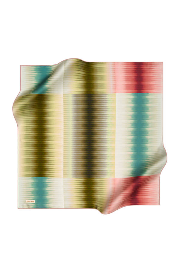 Renkli 90X90 Pierre Cardin Krep Saten Eşarp - 1