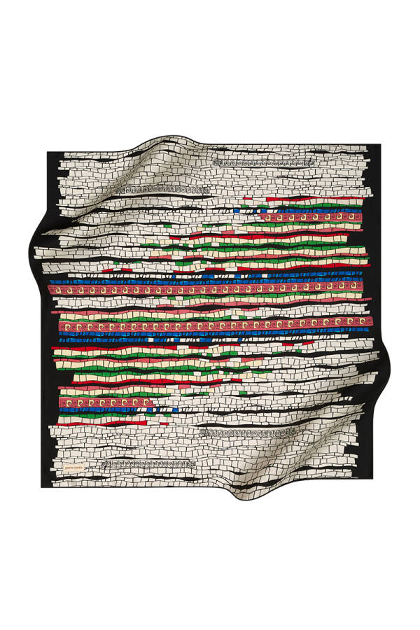 Geometrik Desenli 90X90 Pierre Cardin Krep Saten Eşarp - 1