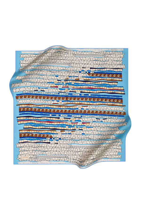 Geometrik Desenli 90X90 Pierre Cardin Krep Saten Eşarp - 1