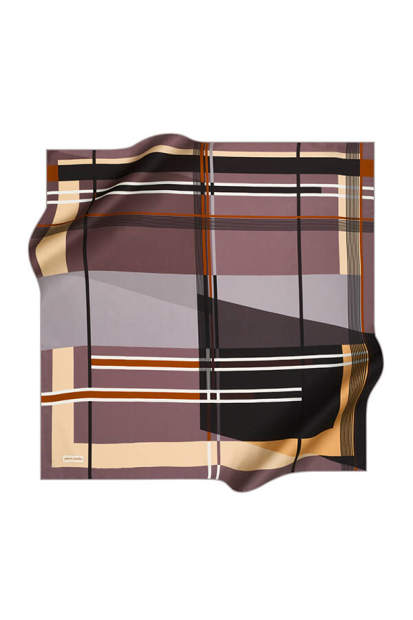 Renkli 90X90 Pierre Cardin Krep Saten Eşarp - 1