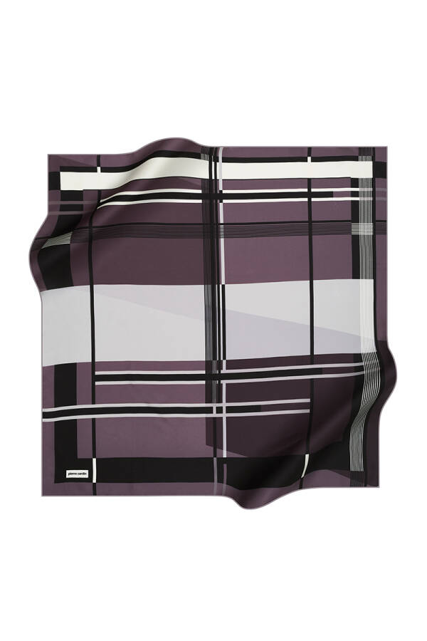 Geometrik Desenli 90X90 Pierre Cardin Krep Saten Eşarp - 1